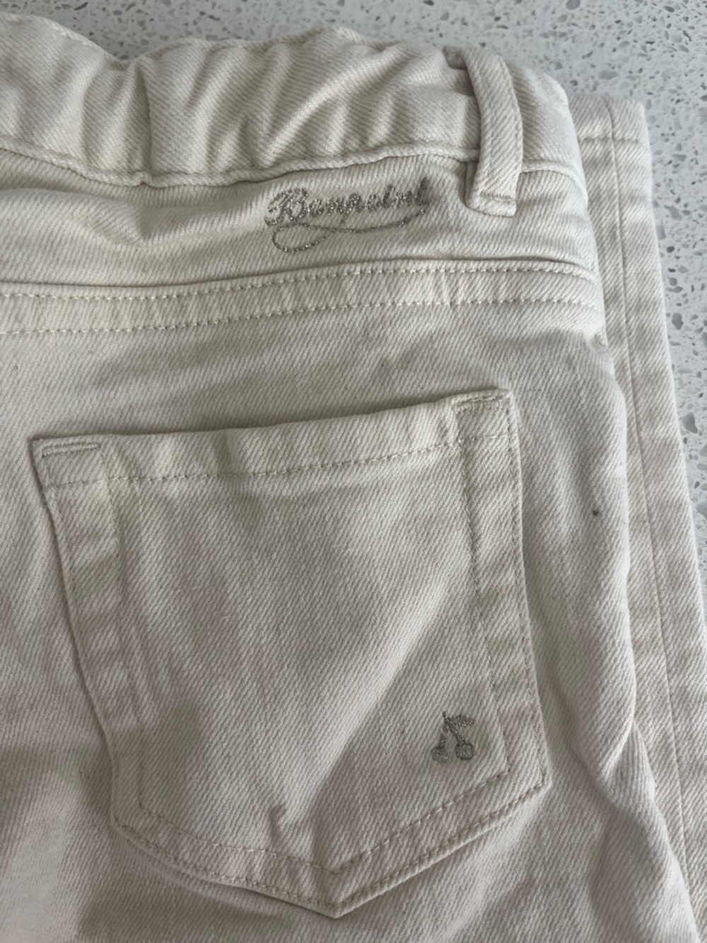 Bonpoint Cream High-Rise Skinny Jeans girls